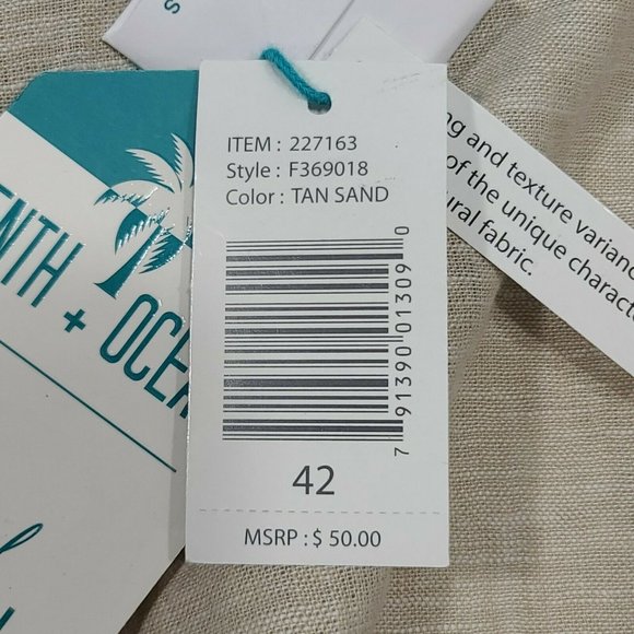 Tenth + Ocean Natural Washable Linen Shorts Men's Size 42" Tan Sand NWT - Picture 5 of 8